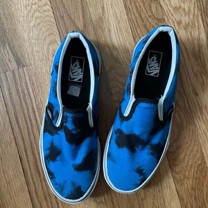 Vans Kids Black and Blue Slip-On Sneakers